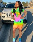 SC Tie Dye PINK Letter Print Sport Two Piece Set XYKF-9098