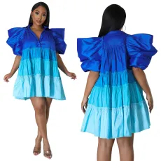 SC Fashion Contrast Color Mini Dress YF-10429