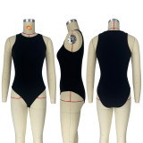 SC Solid Color Sleeveless Vest Bodysuit CH-23034