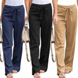 SC Casual Solid Color Straight Pants SH-390484