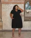 SC Plus Size Solid Lapel Neck Maxi Dress WAF-77546