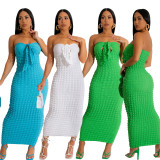 SC Solid Color Tube Tops Maxi Dress CHY-1358