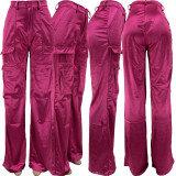 SC Fashion Solid Color Pockets Pant JCF-7088