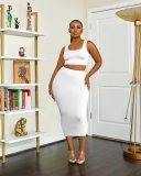 SC Solid Color Tand Tops And Skirt Two Piece Set LP-66893