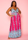 SC Printed Sling Long Dress XMY-9406