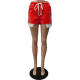 SC Tie Up PU Leather Split Shorts CM-8671