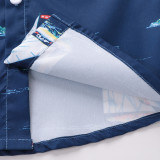 SC Boys' Sailboat Short Sleeve Shirt Shorts Casual Two Piece Set YKTZ-2601