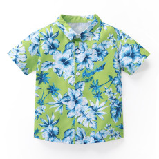 SC Boys' Flower Print Short Sleeve Shirt Shorts Casual Set YKTZ-2605