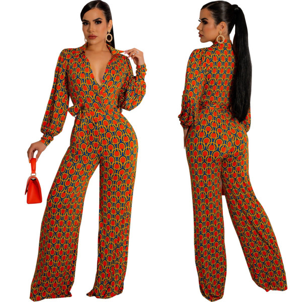 SC Fashion Printed Long Sleeve Jumpsuit SMR-11521