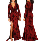 SC Sexy Fashion Split V-neck Maxi Dress SMR-11582