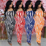 SC Plus Size Sexy Backless Striped Maxi Dress WAF-77531