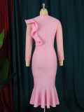 SC Plus Size Lace Party Fishtail Dress CZ8248