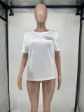SC Plus Size Solid Print Short Sleeve T Shirt WAF-9000239