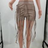 SC Leather Casual Rope Decorative Shorts TK-6286