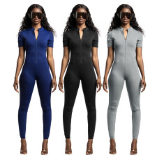 SC Casual Sports Solid Color Jumpsuit GLF-08117