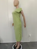 SC Casual Solid Split Midi Dress BN-9422