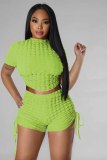 SC Solid Color Backless Drawstring Two Piece Set YD-8717