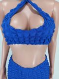 SC Sexy Halter Crop Tops And Shorts Two Piece Set YD-8713