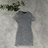 SC Black White Stripe Slim Mini Dress CY-6116