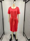 SC Fashion Tie Up Solid Color Mini Dress YIM-329