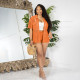 SC Casual Hollow Out Knits Cardigan Shorts Three Piece Set GHF-144
