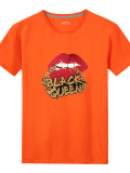 SC Plus Size Lip Print Casual T-shirt SXF-30407