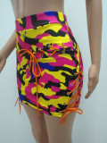 SC Camo Print Bandage Vest And Skirt Two Piece Set MAE-2175