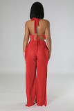 SC Solid Backless Tops And Split Pants Two Piece Set YD-8725-H