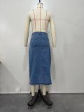 SC Fashion Denim Split Irregular Skirt OD-8552