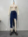 SC Fashion Denim Split Irregular Skirt OD-8552