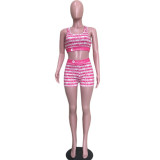 SC Letter Print Fitness Two Piece Shorts Set ORY-5119