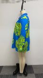 SC Plus Size Fashion Print Long Sleeve Coats Three Piece Set NY-10458