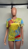 SC Fashion Print Short Sleeve T Shirt GDNY-1057