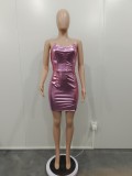 SC Wrap Chest Solid Color Mini Dress BN-9425