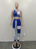 SC Casual Contrast Color Sleeveless Two Piece Pants Set BN-9427