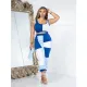 SC Casual Contrast Color Sleeveless Two Piece Pants Set BN-9427