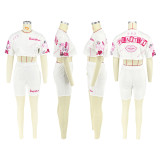 SC Fashion Print Short Sleeve Shorts Two Piece Set DDF-88204