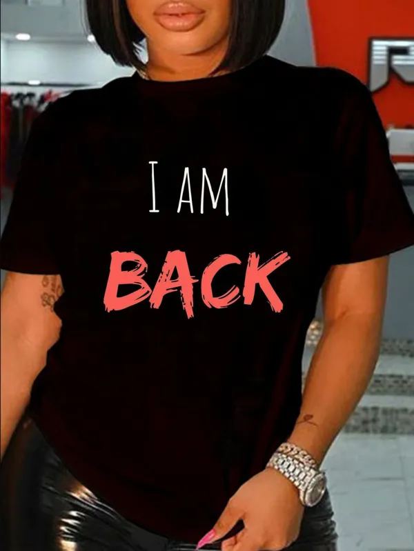 SC Plus Size Letter Print T Shirt SXF-30420