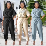 SC Casual Solid Hoodie And Slit Pants Sports Two Piece Set CQF-90126