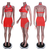 SC Sexy Hollow Out Halter Top And Skirts Two Piece Set MDF-5367