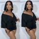 SC Solid Color Sexy V Neck Romper ORY-5249