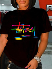 SC Plus Size O Neck Print T Shirt SXF-30421