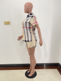 SC Casual Print Short Sleeve Shirt And Short Two Piece Set JH-333