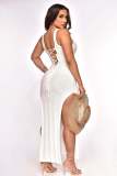 SC Solid Knits Backless Beach Bandage Dress ME-8339
