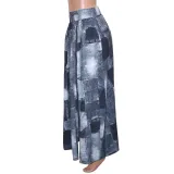 SC Print Zipper Loose Slit Long Skirts SH-390502
