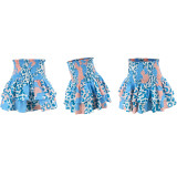 SC Printed Ruffle Floral Mini Skirt QY-5288