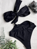 SC Solid Knotted Bikini One-piece Swimsuit CASF-6550
