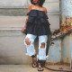 SC Solid Wrap Chest Ruffle Puffy Dress NY-10466