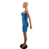 SC Sexy Solid Single Shoulder Mini Dress YMT-6238