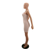 SC Sexy Solid Single Shoulder Mini Dress YMT-6238